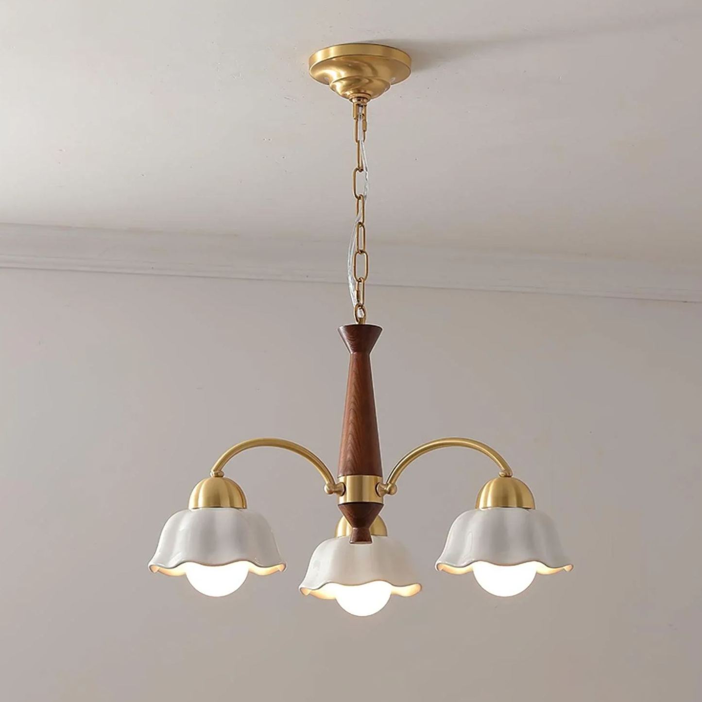Valentina Vintage Brass Glass Chandelier Shades Living Dining Room