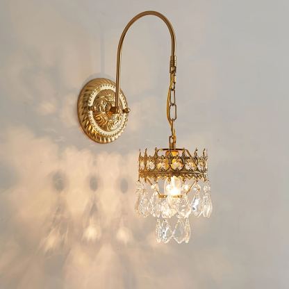 Alessio Classical Crystal Crown Wall Lamp Bathroom Kitchen