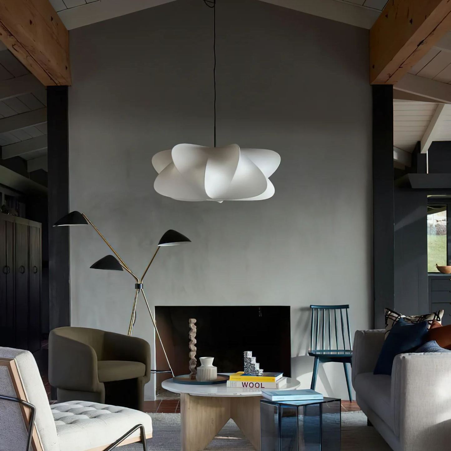 Ozawa Modern Unusual Silk Pendant Light Bedroom Dining Room