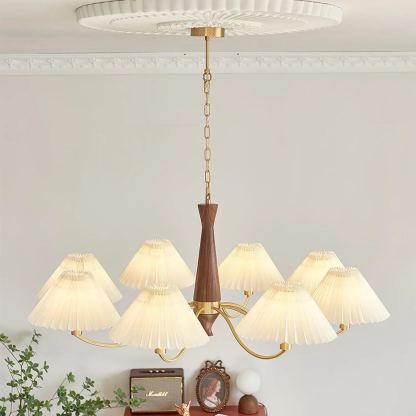 Valentina Vintage Pleated Fabric Chandelier Shades  Living Dining Room