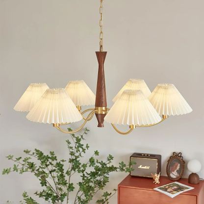 Valentina Vintage Pleated Fabric Chandelier Shades  Living Dining Room