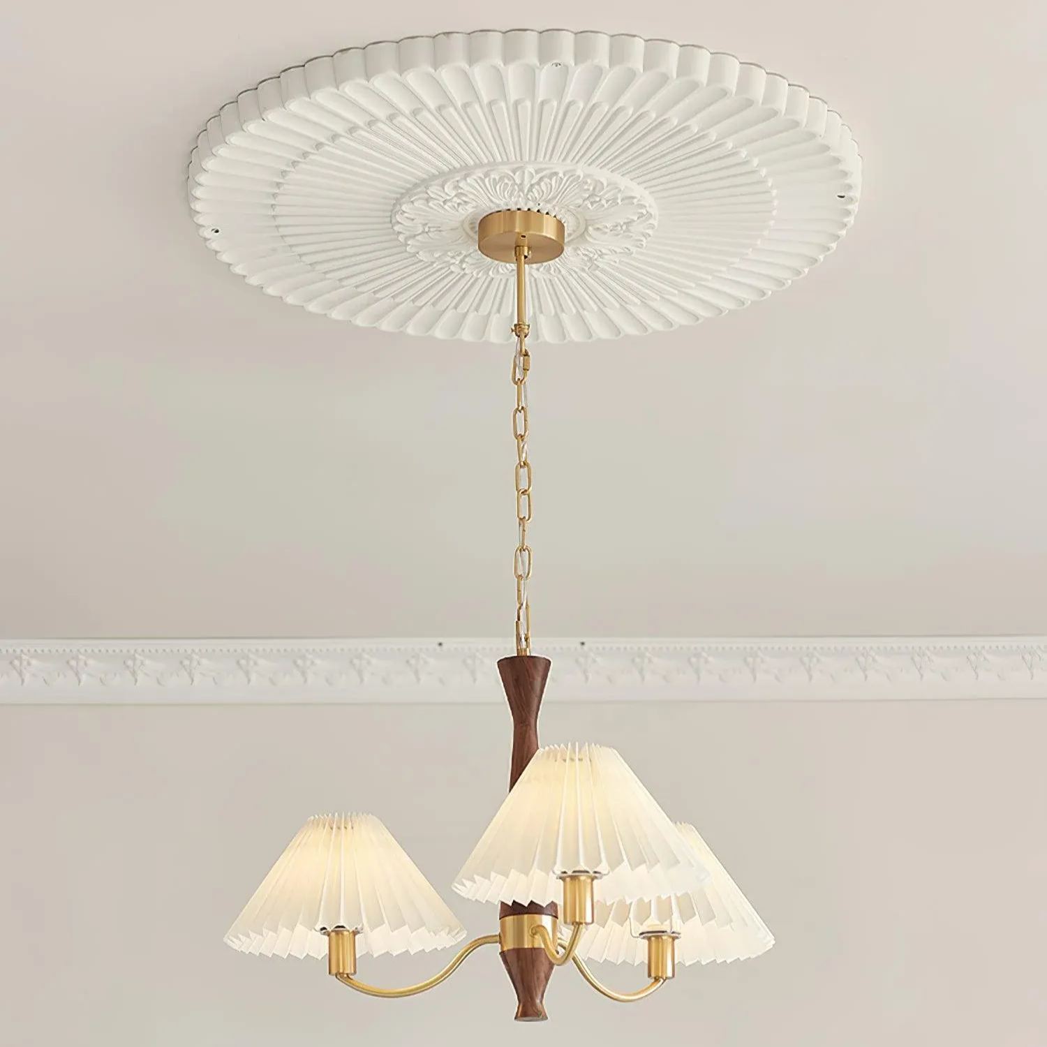 Valentina Vintage Pleated Fabric Chandelier Shades  Living Dining Room