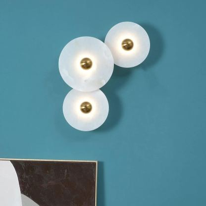 Jade Modern Metal Alabaster Wall Lamp Dining Room Bedroom