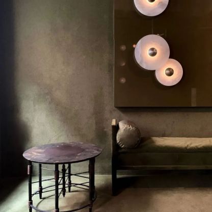 Jade Modern Metal Alabaster Wall Lamp Dining Room Bedroom