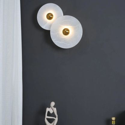 Jade Modern Metal Alabaster Wall Lamp Dining Room Bedroom
