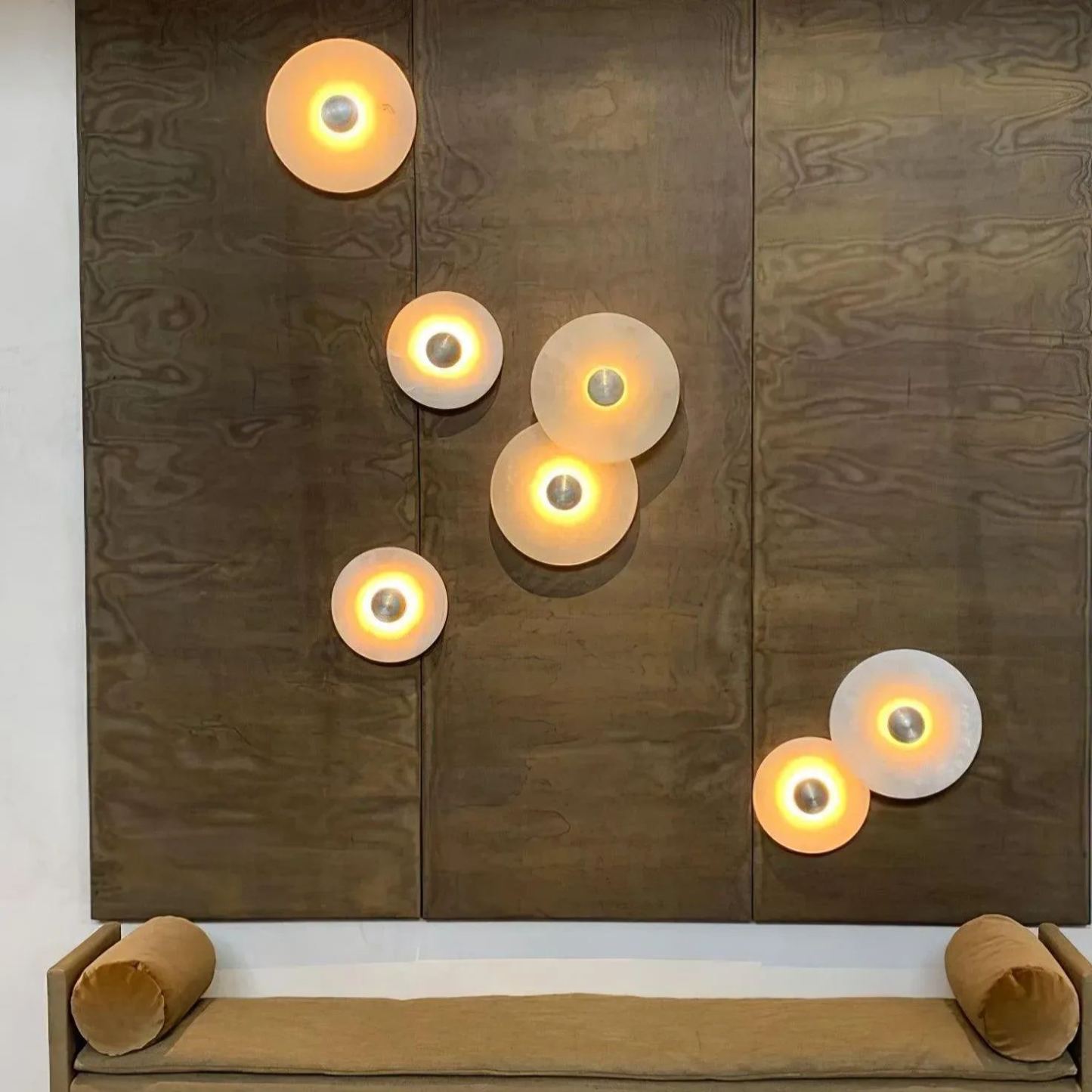 Jade Modern Metal Alabaster Wall Lamp Dining Room Bedroom