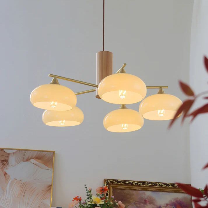 Valentina Modern Metal Glass Elliptical Pendant Light Shades Living Dining Room