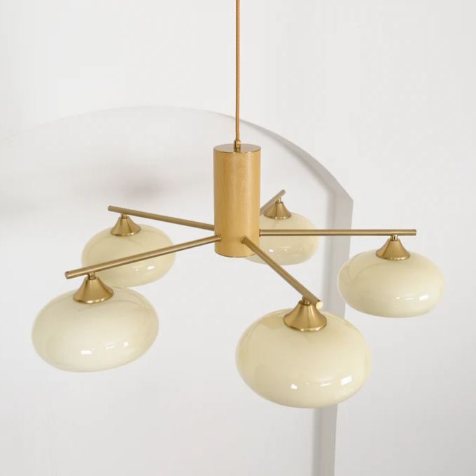 Valentina Modern Metal Glass Elliptical Pendant Light Shades Living Dining Room