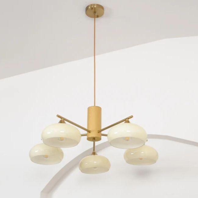 Valentina Modern Metal Glass Elliptical Pendant Light Shades Living Dining Room