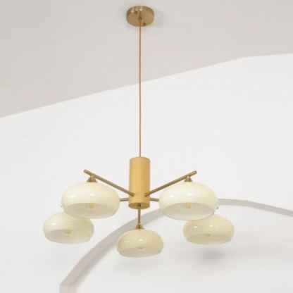 Valentina Modern Metal Glass Elliptical Pendant Light Shades Living Dining Room