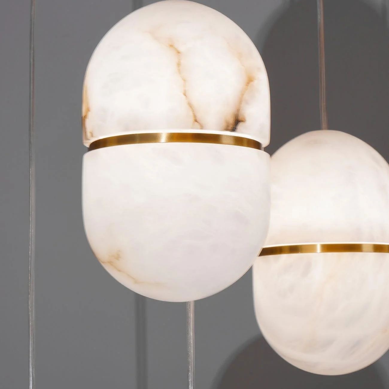Byers Ellipsoidal Urban Metal Alabaster Pendant Light Hallway Living Room