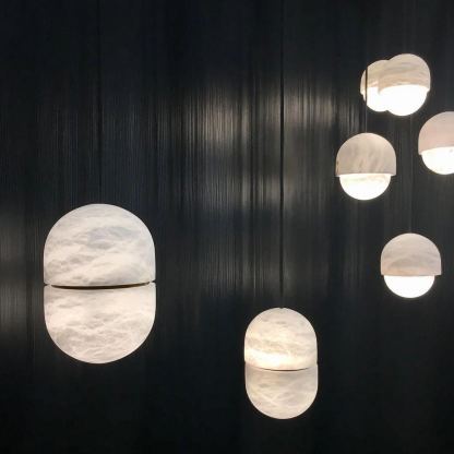 Byers Ellipsoidal Urban Metal Alabaster Pendant Light Hallway Living Room