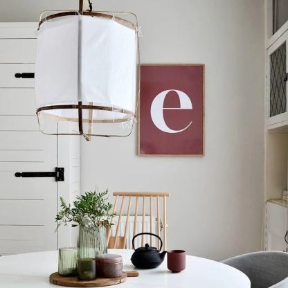 Ozawa Modern Cottage Fabric Pendant Light Shades Living Dining Room Bedroom