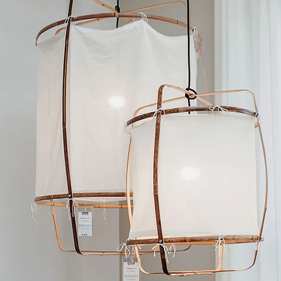 Ozawa Modern Cottage Fabric Pendant Light Shades Living Dining Room Bedroom