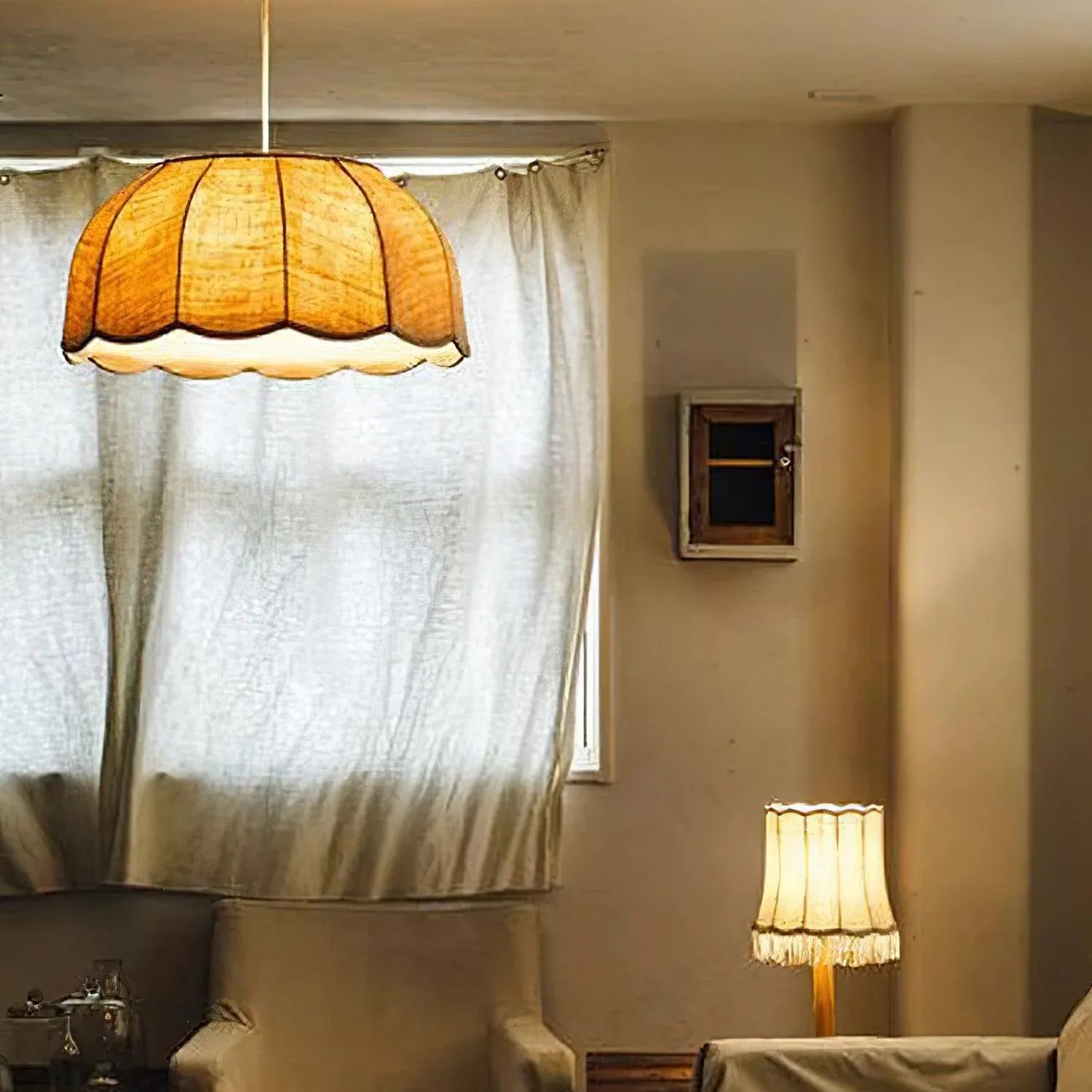 Renée Cottage Banana Leaf Fabric Pendant Light Shades Bedroom Living Room
