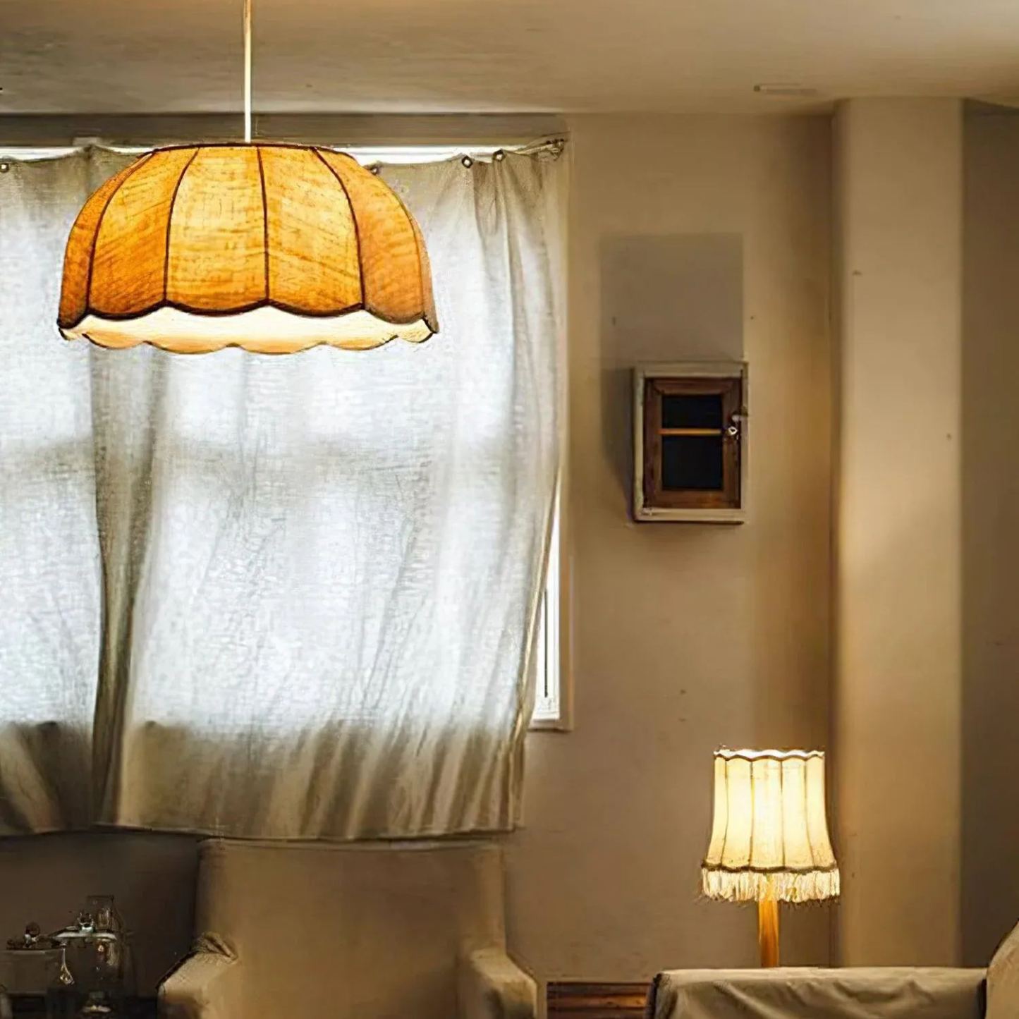 Renée Cottage Banana Leaf Fabric Pendant Light Shades Bedroom Living Room