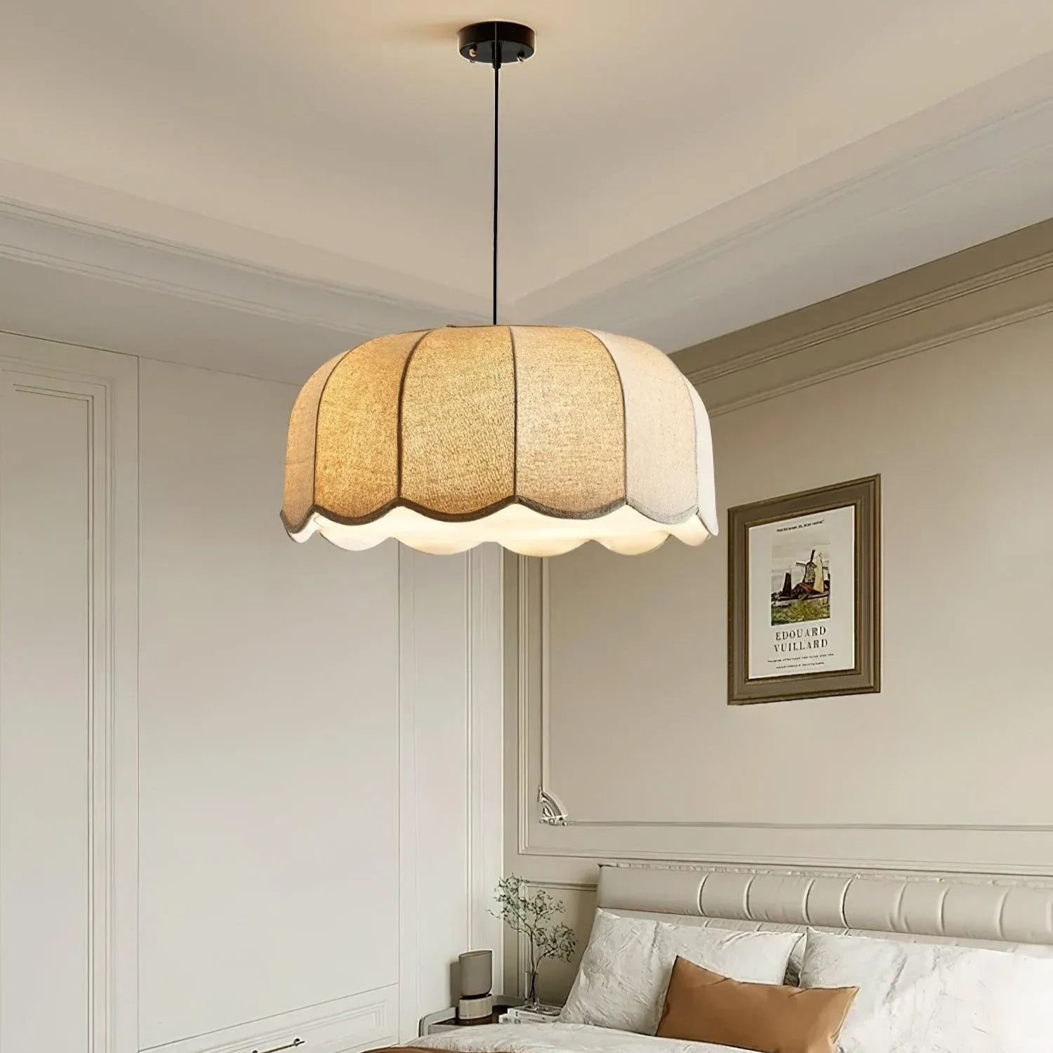 Renée Cottage Banana Leaf Fabric Pendant Light Shades Bedroom Living Room