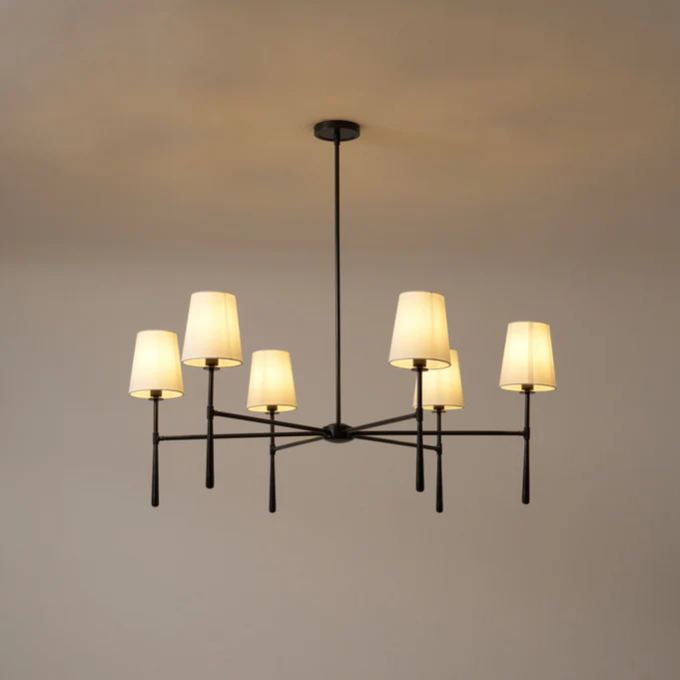 Alessio Vintage Classical Brass Fabric Pendant Light Shades Living Dining Room
