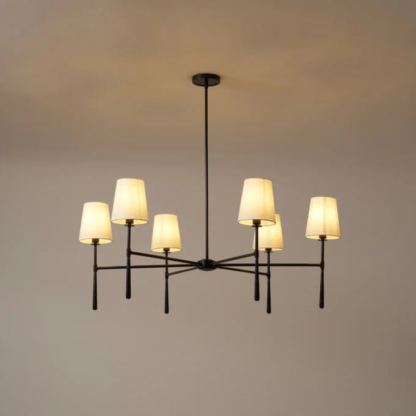 Alessio Vintage Classical Brass Fabric Pendant Light Shades Living Dining Room