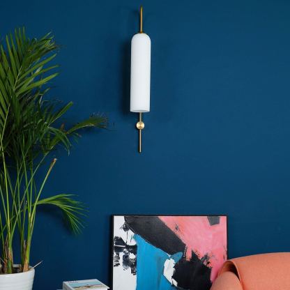 Hailie Minimalism Metal Gold Black Glass Wall Lamp Bedroom Living Room