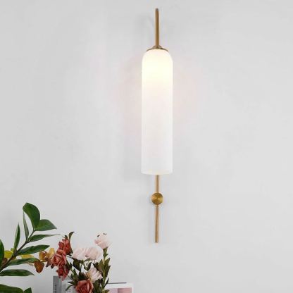 Hailie Minimalism Metal Gold Black Glass Wall Lamp Bedroom Living Room