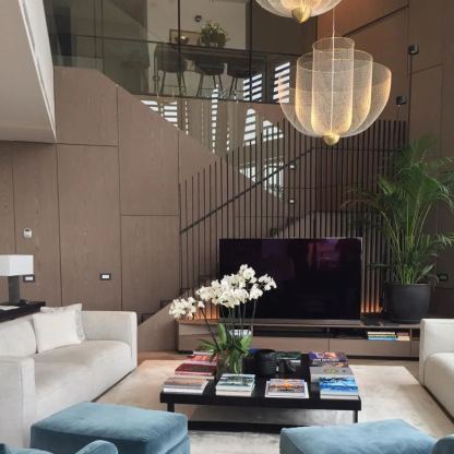 Alessio Unusual Metal Chrome Gold Pendant Light Bedroom Living Room