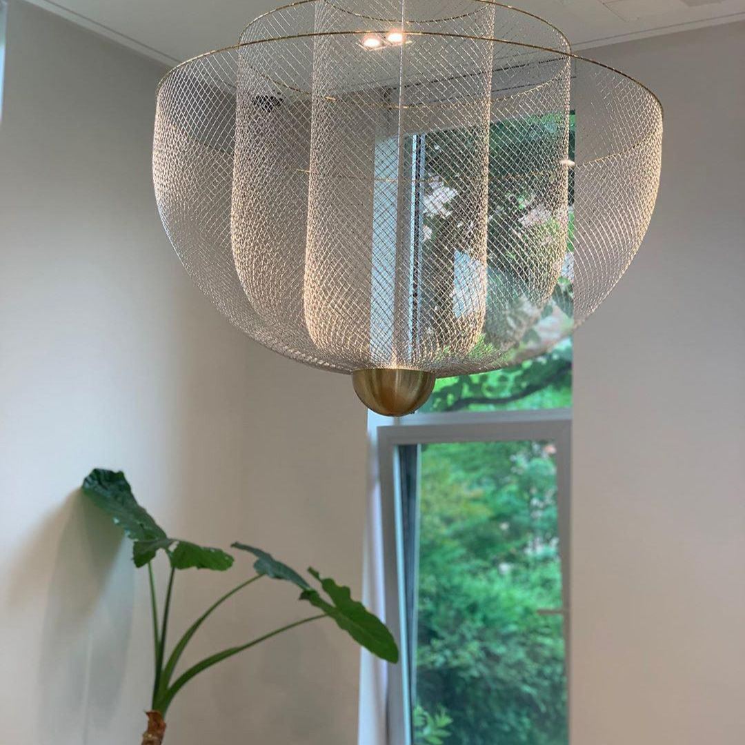 Alessio Unusual Metal Chrome Gold Pendant Light Bedroom Living Room