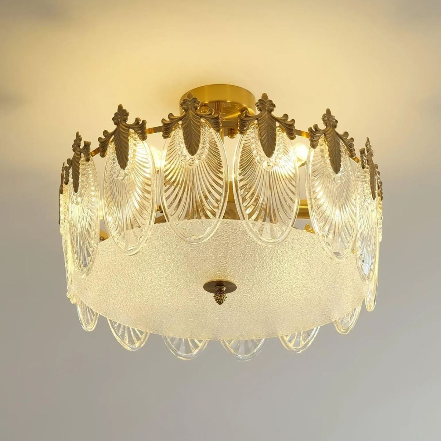 Alessio Vintage Luxury Glass Round Chandelier Living Dining Room