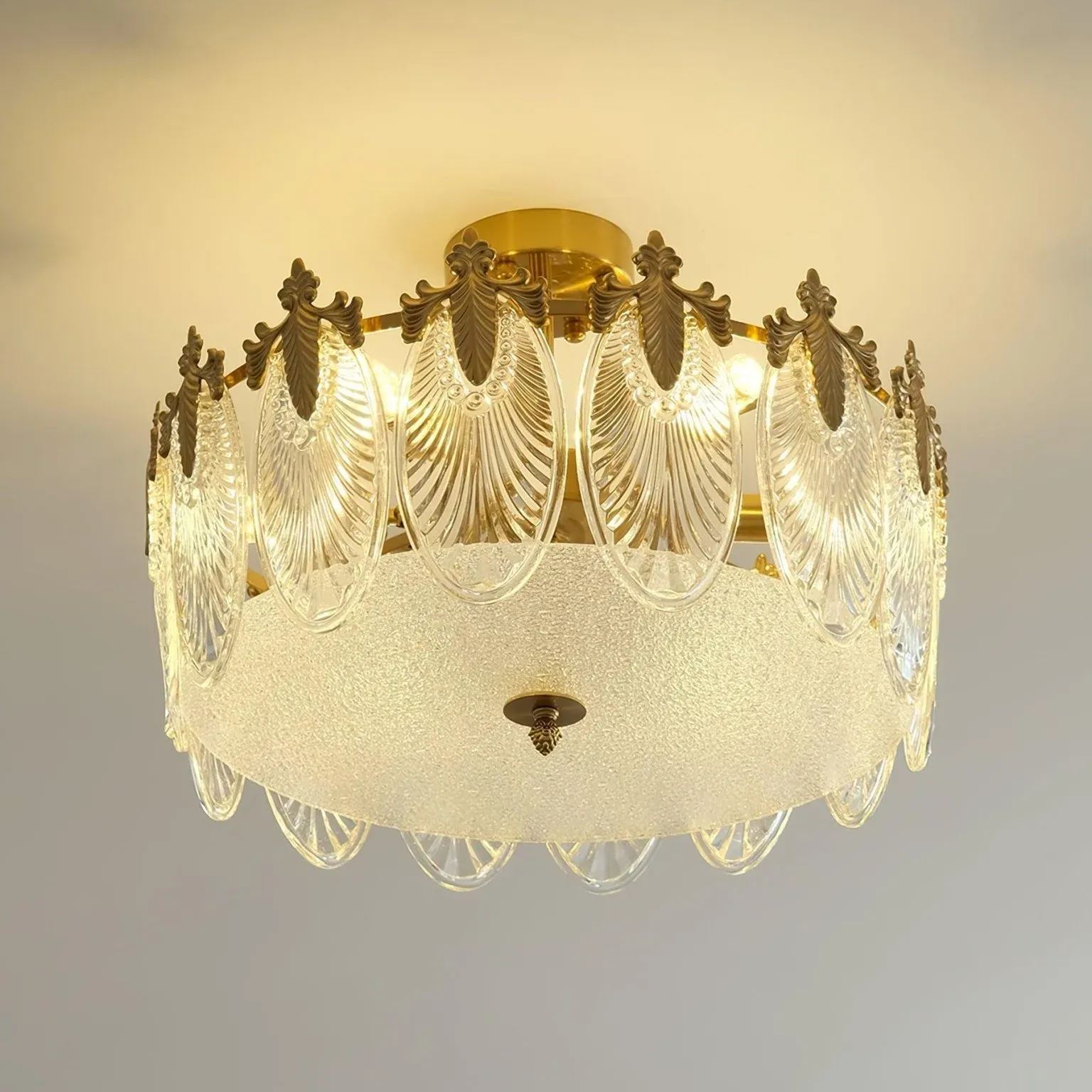 Alessio Vintage Luxury Glass Round Chandelier Living Dining Room