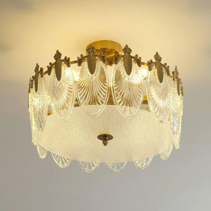 Alessio Vintage Luxury Glass Round Chandelier Living Dining Room