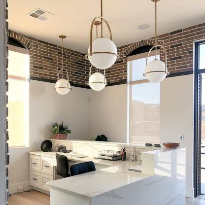 Alessio Vintage Ball Metal Brass Glass Pendant Light Living Room Dining Room