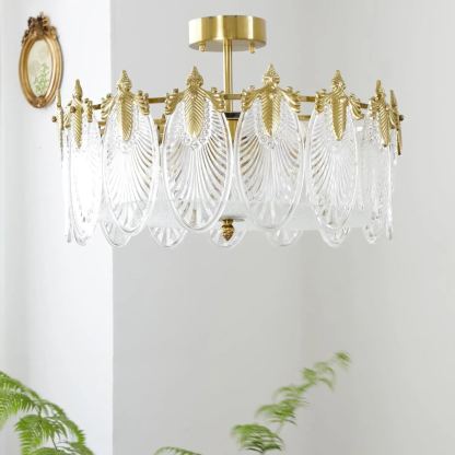 Alessio Vintage Luxury Glass Round Chandelier Living Dining Room