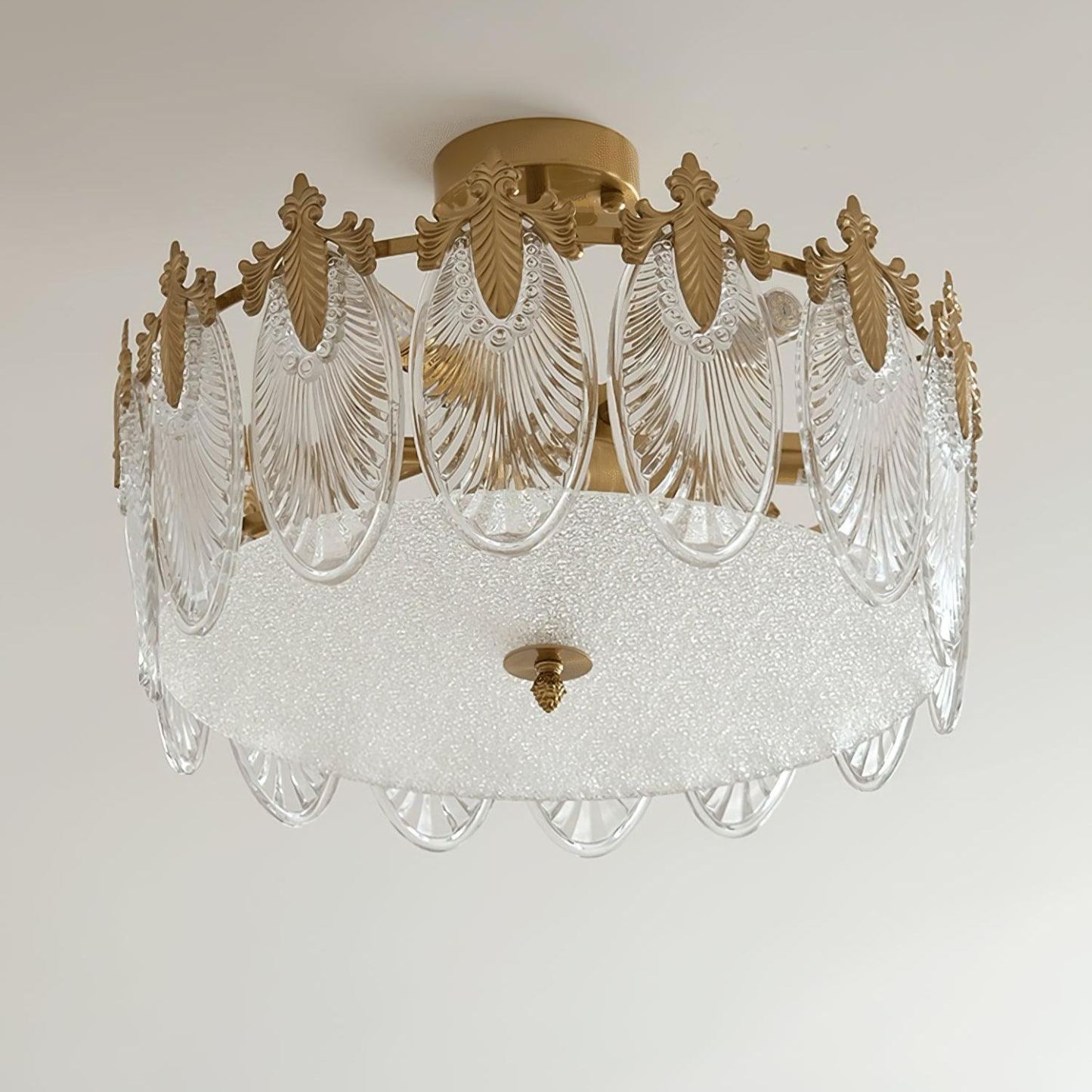 Alessio Vintage Luxury Glass Round Chandelier Living Dining Room