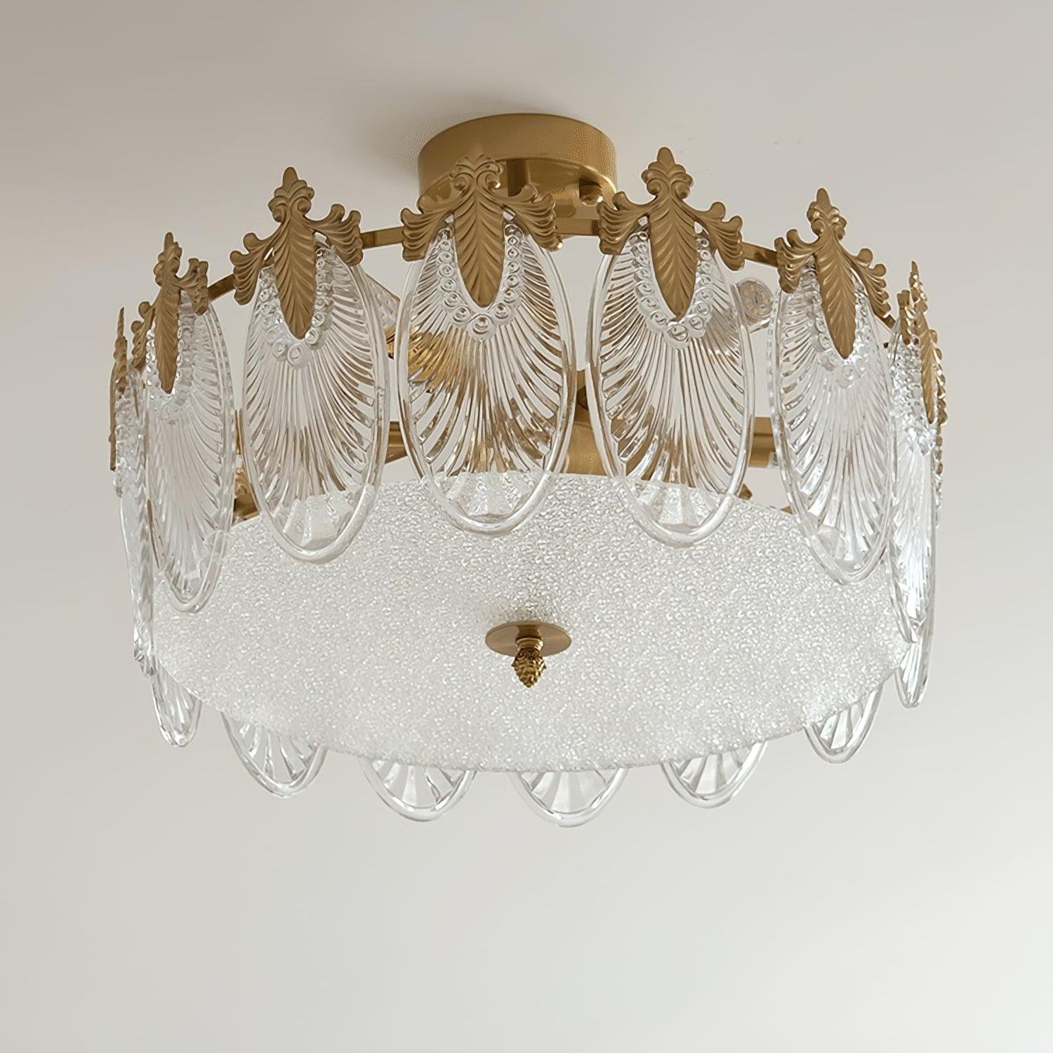 Alessio Vintage Luxury Glass Round Chandelier Living Dining Room