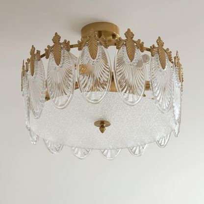 Alessio Vintage Luxury Glass Round Chandelier Living Dining Room