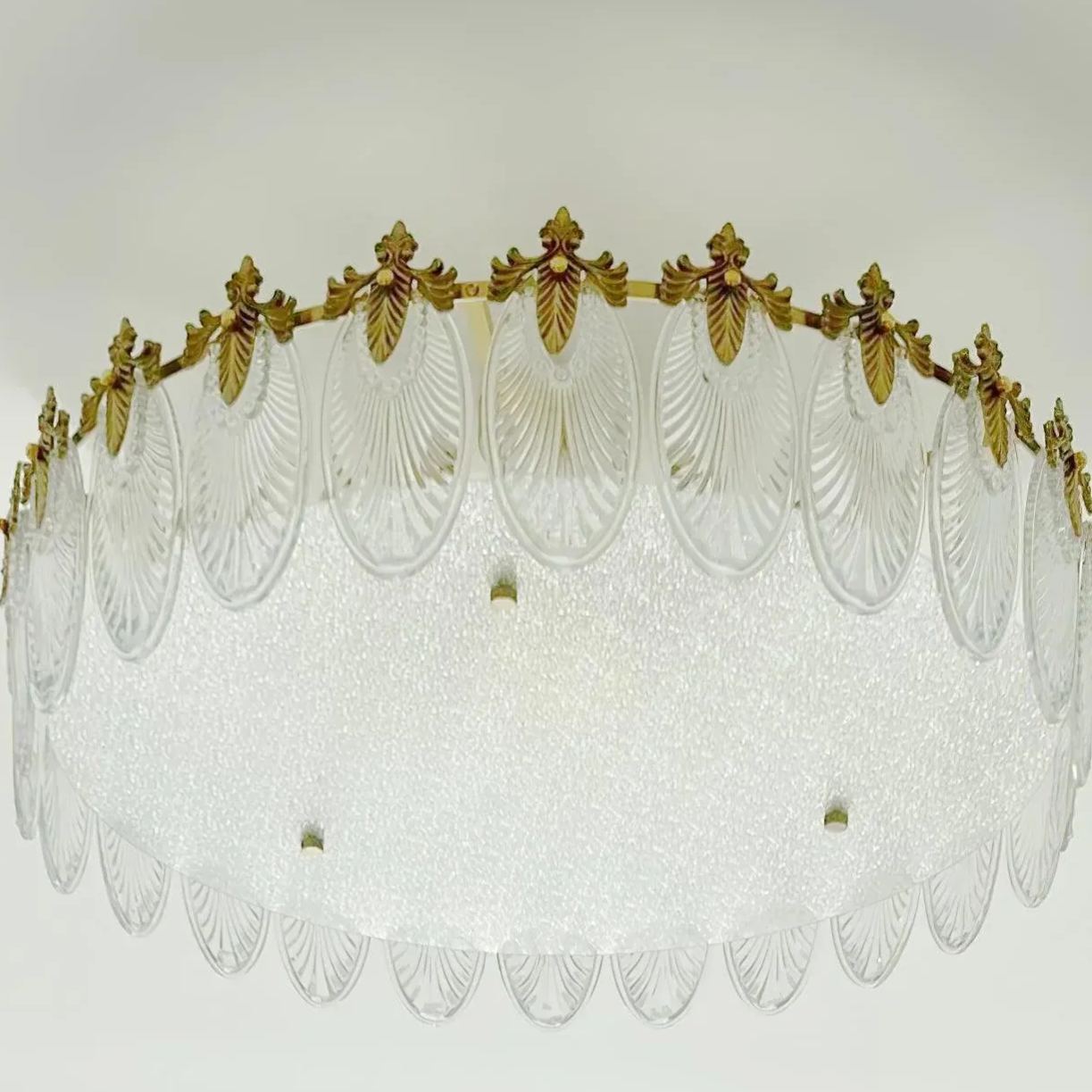 Alessio Vintage Luxury Glass Round Chandelier Living Dining Room