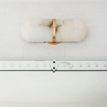 Elif Artistic Pill Metal Alabaster Wall Lamp Living Room Bedroom