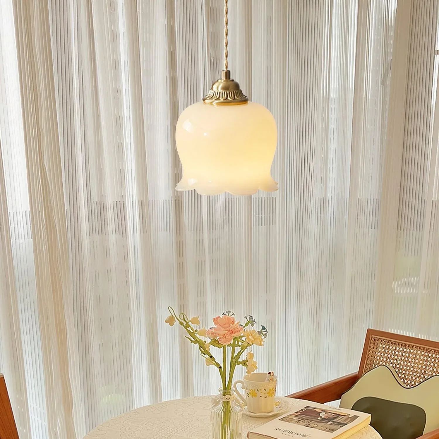 Carins Vintage Flower Resin Pendant Light Bedroom Living Dining Room