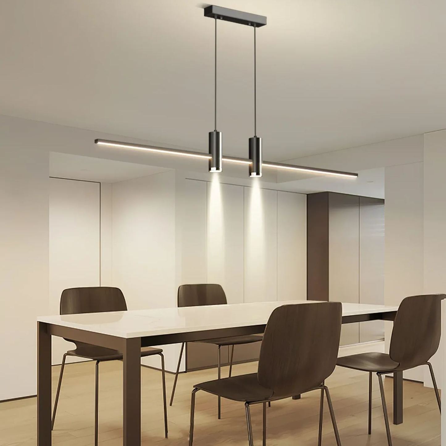 Edge Modern Unusual Long Metal Pendant Light Dining Living Room
