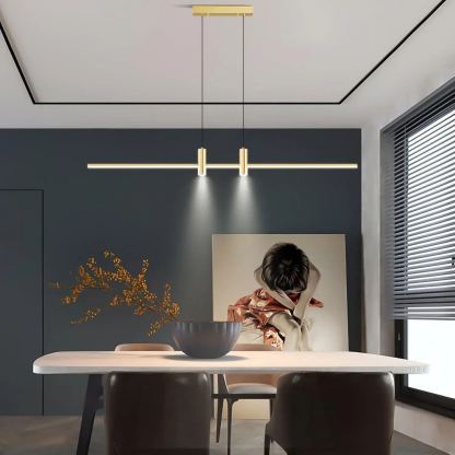Edge Modern Unusual Long Metal Pendant Light Dining Living Room