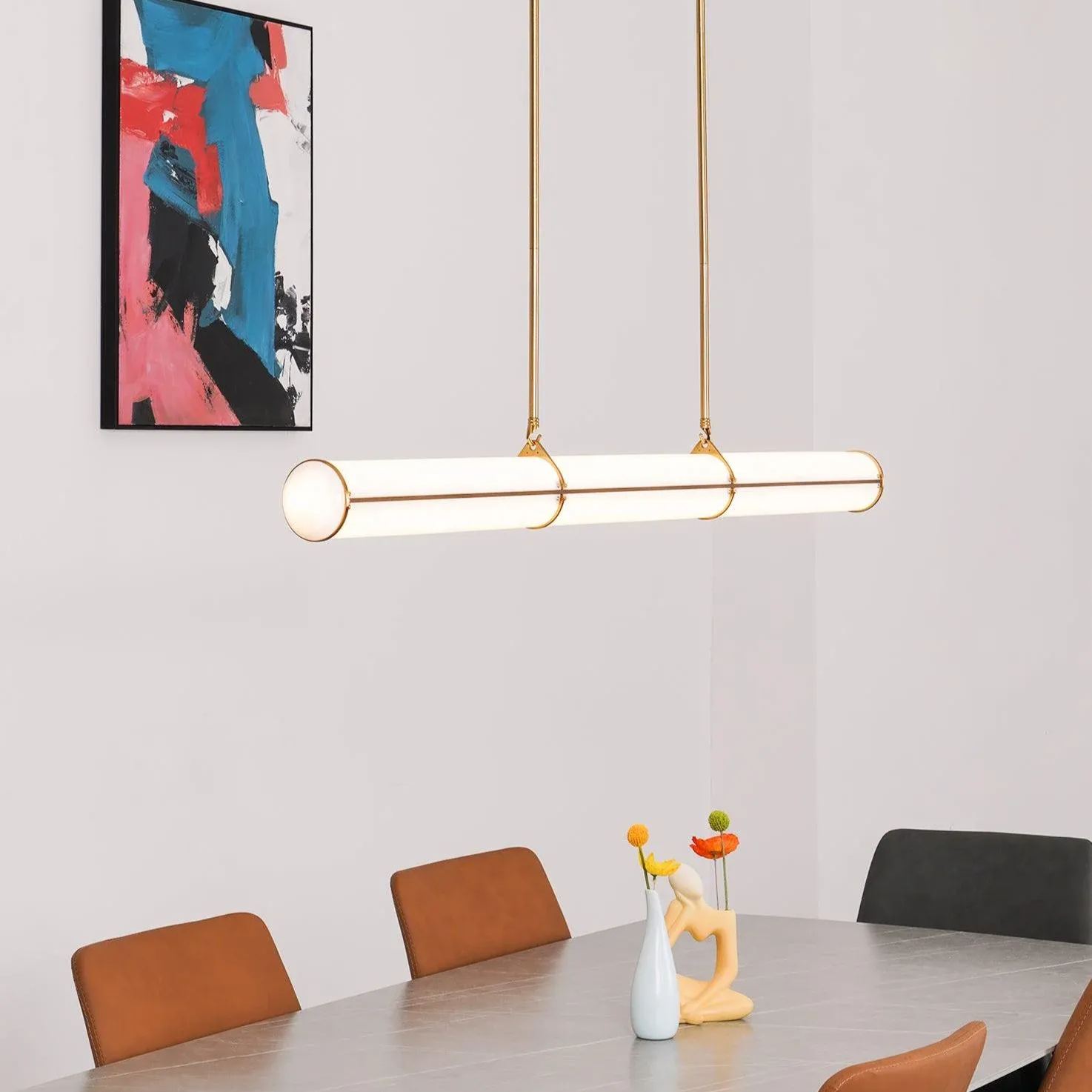 Alessio Industrial Metal Acrylic Gold Black Pendant Light Bedroom Living Room