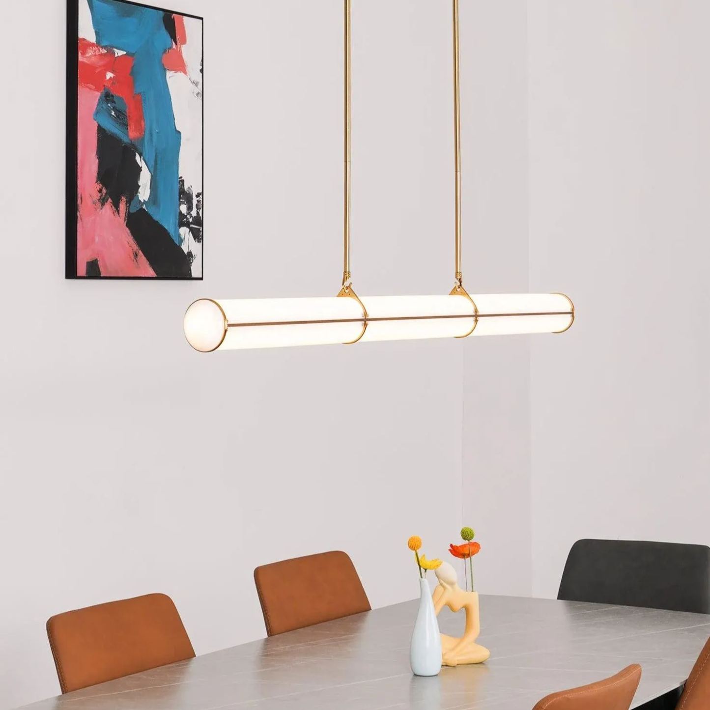 Alessio Industrial Metal Acrylic Gold Black Pendant Light Bedroom Living Room