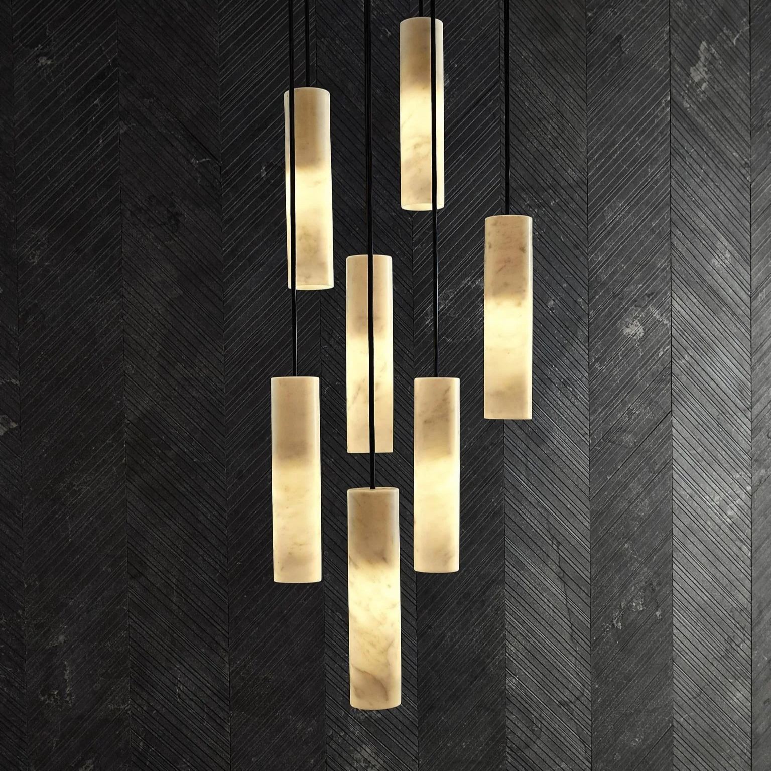 Hailie Advanced Metal Alabaster Pendant Light Dining Room Kitchen
