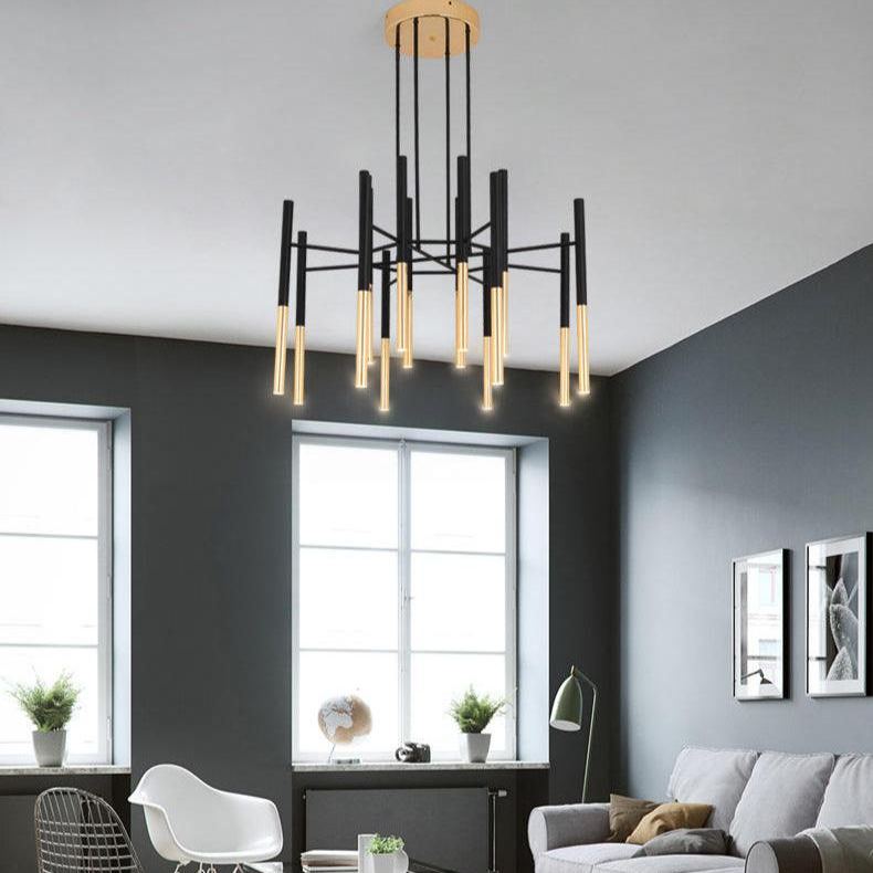 Marilyn Modern Tubular Metal Chandelier Living Room Hallway Bedroom
