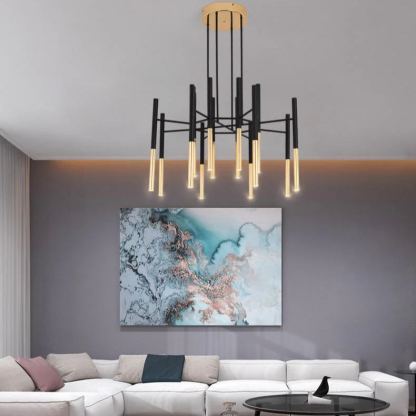 Marilyn Modern Tubular Metal Chandelier Living Room Hallway Bedroom