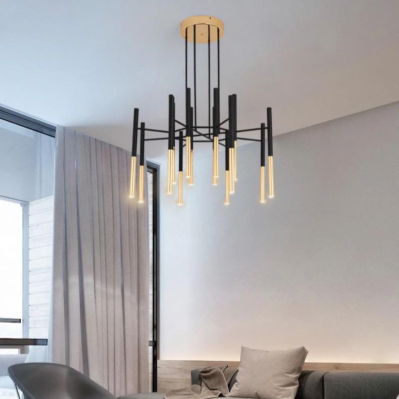 Marilyn Modern Tubular Metal Chandelier Living Room Hallway Bedroom