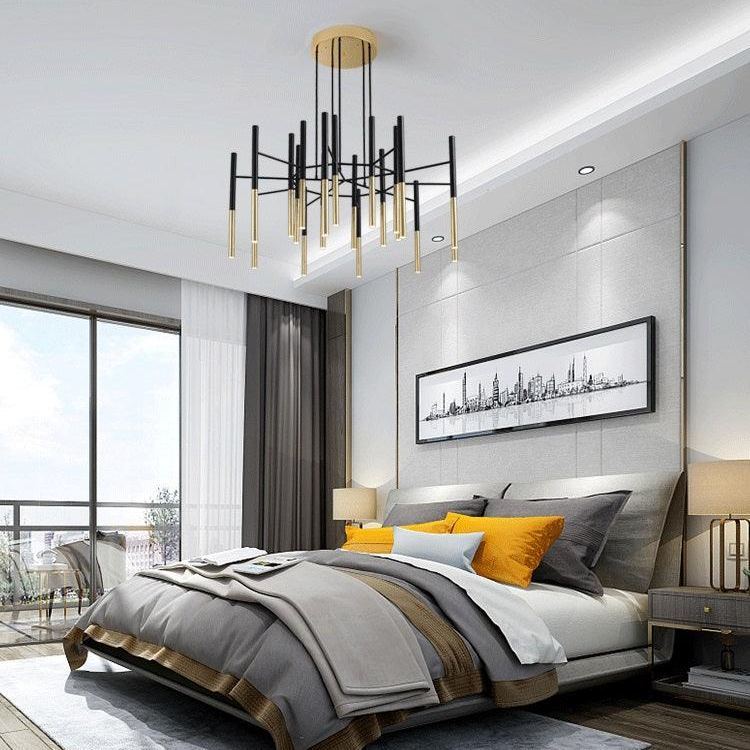 Marilyn Modern Tubular Metal Chandelier Living Room Hallway Bedroom