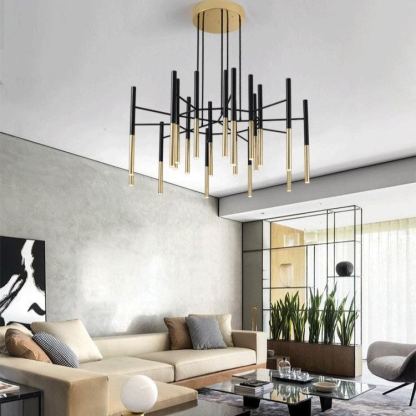 Marilyn Modern Tubular Metal Chandelier Living Room Hallway Bedroom