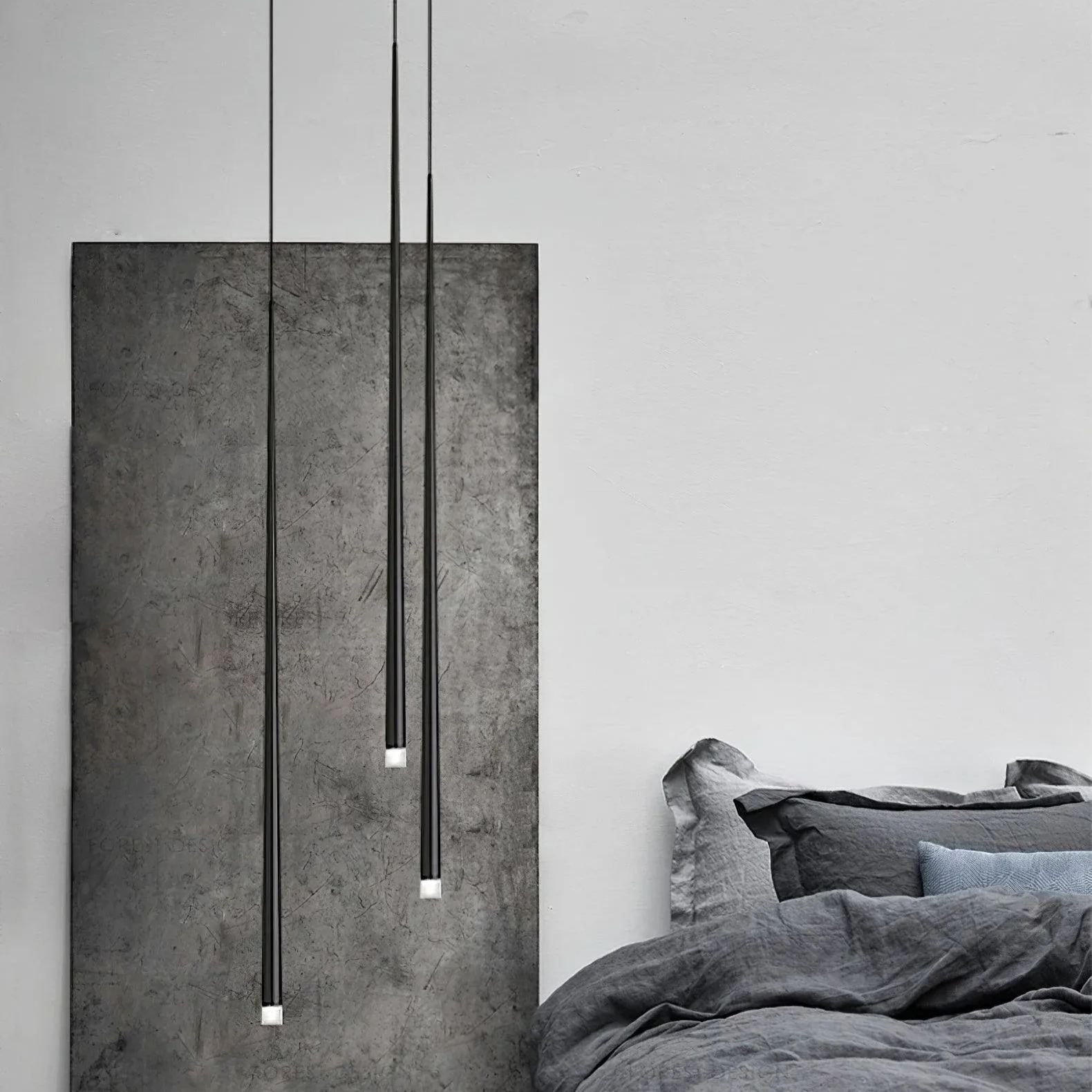 Edge Modern Slender Cone Metal Chandelier Hallway Living Room