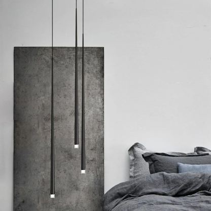 Edge Modern Slender Cone Metal Chandelier Hallway Living Room